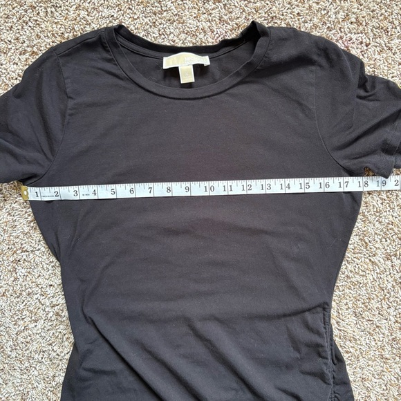 Michael Kors Black Asymmetrical Ruched Knee Length T-Shirt Dress Medium - Picture 7 of 9